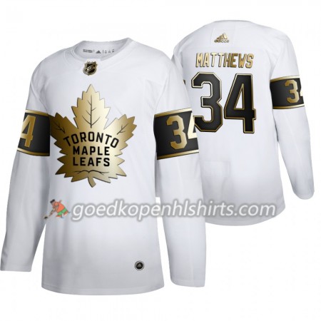 Toronto Maple Leafs Auston Matthews 34 Adidas 2019-2020 Golden Edition Wit Authentic Shirt - Mannen